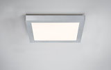 Square ceiling light in silver aluminum with warm white LED for modern home lighting