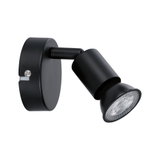 Zwarte metalen LED-wandspot met verstelbare kop voor gerichte verlichting