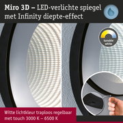Miro 3D LED-spiegel met Infinity diepte-effect en traploos regelbare witte lichtkleur 3000K–6500K