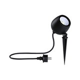 Schwarzer LED-Gartenstrahler mit Erdspieß und Kabel für Außenbeleuchtung und Gartendekoration