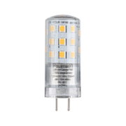 Transparent LED bulb with yellow diodes and two metal pins for 12V lighting use