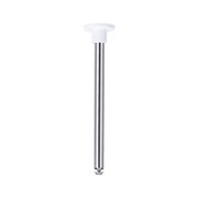 Stainless steel ceiling support with white plastic holder for flexible lighting system installation