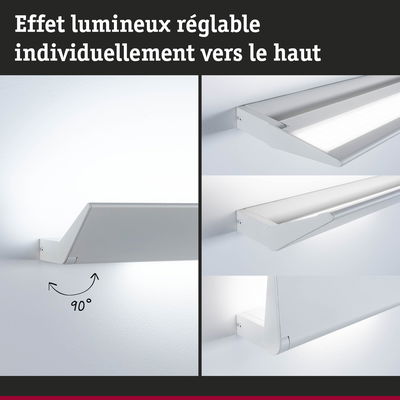 Applique murale LED blanche en métal avec effet lumineux réglable individuellement jusqu'à 90 degrés