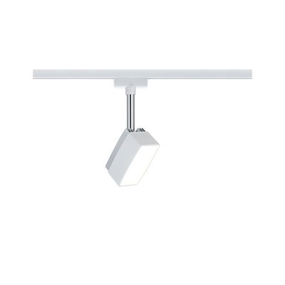 Moderner weißer LED-Strahler aus Metall mit verstellbarem Kopf für Schienensystembeleuchtung