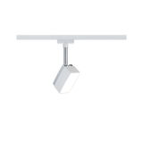 Moderne witte metalen LED-spot met verstelbare kop voor railsverlichtingssystemen