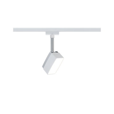 Moderner weißer LED-Strahler aus Metall mit verstellbarem Kopf für Schienensystembeleuchtung