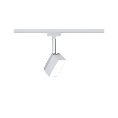 Moderne hvid metal LED-spot med justerbart hoved til skinnesystembelysning