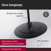 Zwarte Gove hanglamp met mat opaalglas en hoogwaardig materiaal voor binnenverlichting