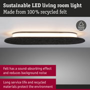 Sustainable black felt LED ceiling light made from 100% recycled material with sound absorption