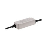 White LED driver housing with black cable, rectangular shape for LED lighting systems