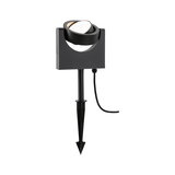 Zwarte LED-tuinschemerlamp met kunststof grondpen voor buitenverlichting en accentverlichting