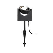 Spot LED extérieur noir en métal avec piquet pour éclairage de jardin et lumière d'accent