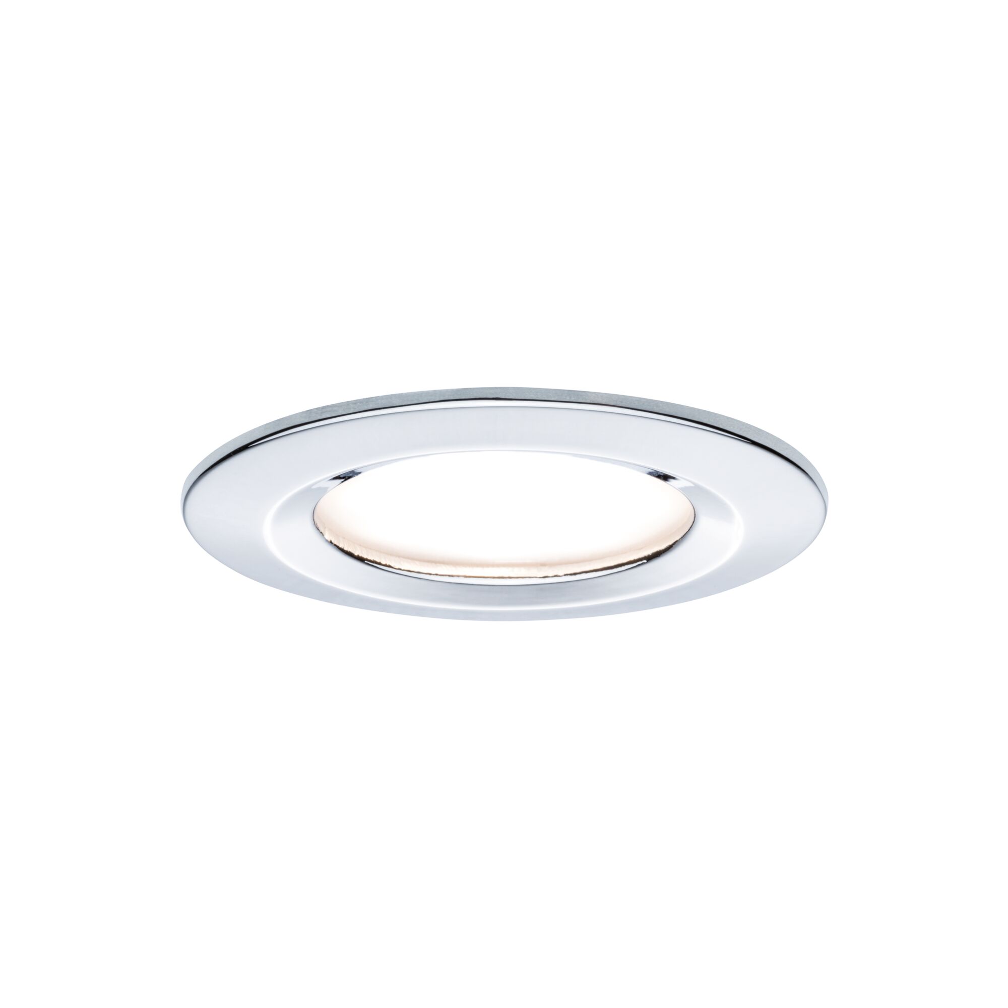 Spot LED encastré rond avec lumière blanche et cadre argenté pour éclairage intérieur moderne