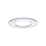 Spot LED encastré rond avec lumière blanche et cadre argenté pour éclairage intérieur moderne
