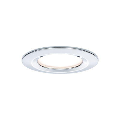 Spot LED encastré rond avec lumière blanche et cadre argenté pour éclairage intérieur moderne
