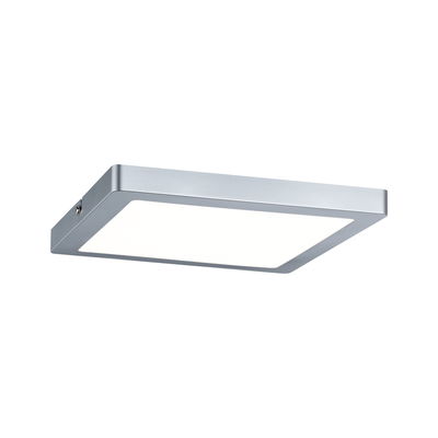 Vierkante LED-plafondlamp van zilverkleurig aluminium met witte diffuser voor moderne verlichting