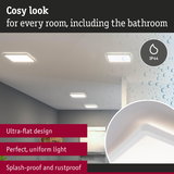 Ultra-flat white LED ceiling light with IP44 splash-proof rating for bathroom and living spaces
