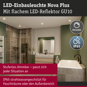 LED-Einbauleuchte Nova Plus in Weiß mit dimmbarem LED-Reflektor GU10, IP65 für Feuchträume