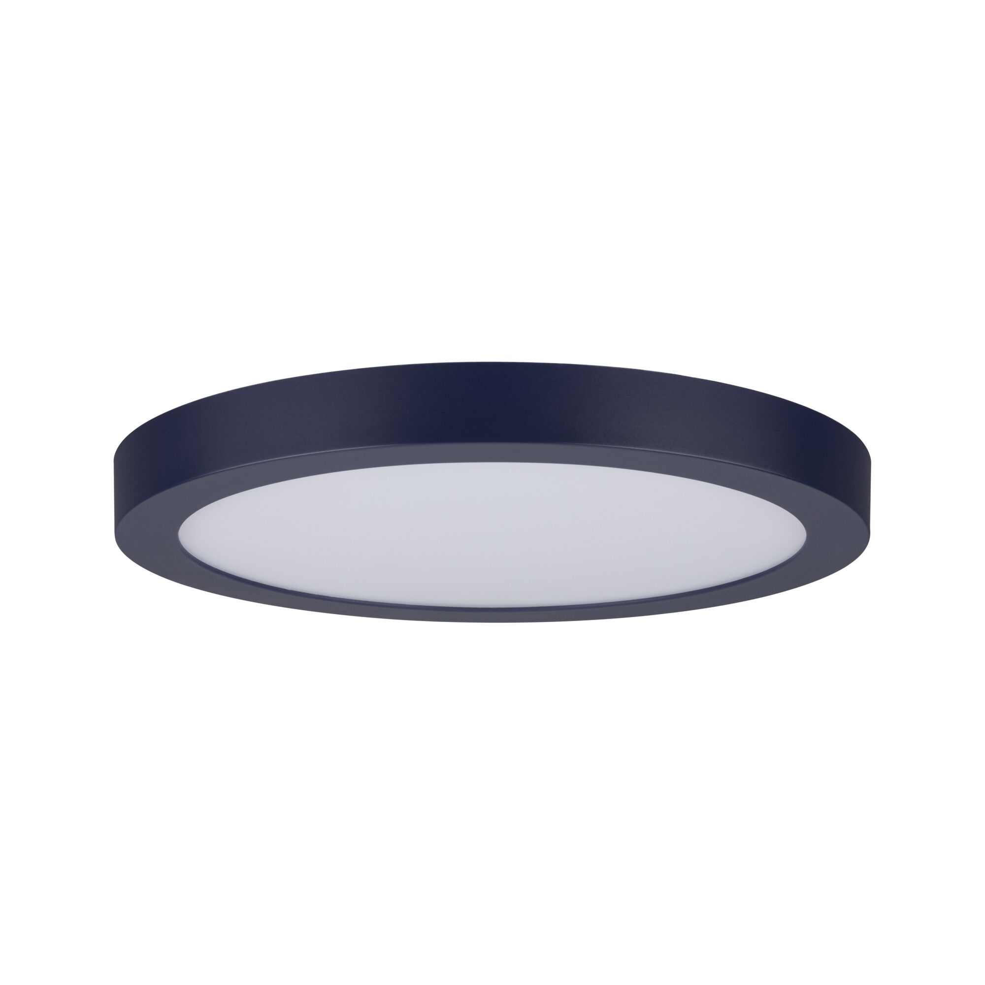 Runde LED-Deckenleuchte mit schwarzem Metallrahmen und weißem Diffusor für modernes Raumlicht