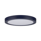 Runde LED-Deckenleuchte mit schwarzem Metallrahmen und weißem Diffusor für modernes Raumlicht