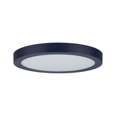 Runde LED-Deckenleuchte mit schwarzem Metallrahmen und weißem Diffusor für modernes Raumlicht