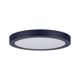 Runde LED-Deckenleuchte mit schwarzem Metallrahmen und weißem Diffusor für modernes Raumlicht