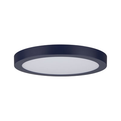 Runde LED-Deckenleuchte mit schwarzem Metallrahmen und weißem Diffusor für modernes Raumlicht