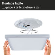 Panneau LED carré blanc pour plafond avec montage facile par vis et câblage visible
