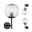 Selection Bathroom Applique Ruya IP44 E14 230V max. 20W gradable Verre/Noir mat Applique murale en verre transparent cannelé et métal noir mat, luminaire LED moderne.