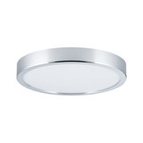 Runde LED-Deckenleuchte mit Chromrahmen und weißem Diffusor für moderne Innenbeleuchtung
