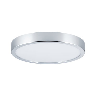 Runde LED-Deckenleuchte mit Chromrahmen und weißem Diffusor für moderne Innenbeleuchtung