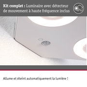 Luminaire LED blanc avec détecteur de mouvement haute fréquence pour allumage et extinction automatiques