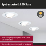 Spot LED encastré blanc avec lumière blanc chaud pour un éclairage intérieur optimal