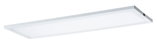 Flat rectangular white LED panel with aluminum frame for modern room lighting