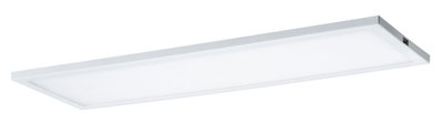 Flat rectangular white LED panel with aluminum frame for modern room lighting