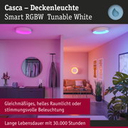 Casca Deckenleuchte in Weiß mit smartem RGBW Licht für stimmungsvolle Raumbeleuchtung und lange Lebensdauer