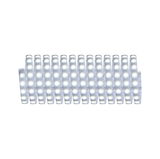 Flexible LED strip with white LEDs on adhesive tape for versatile lighting solutions.