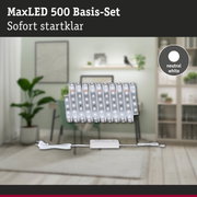 MaxLED 500 Basis-Set mit neutralweißen LED-Streifen und Netzteil für einfache Raumbeleuchtung