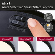 Abia 2 Schalter mit Sensor- und Weißauswahlfunktion in Schwarz für LED-Leuchten