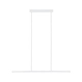 Minimalist white metal LED pendant light with slim design for modern interior lighting