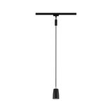 Suspension noire en métal au design fin avec câble long pour un éclairage intérieur moderne