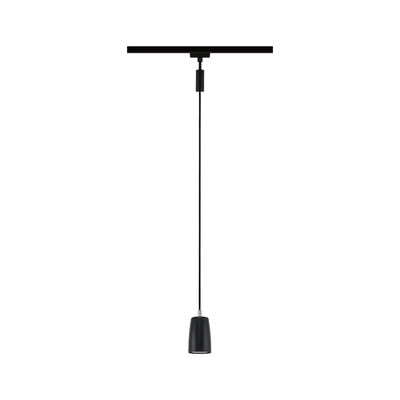 Schwarze Pendelleuchte aus Metall mit schlankem Design und langem Kabel für moderne Innenbeleuchtung