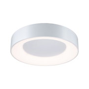 Runde weiße LED-Deckenleuchte aus Metall mit warmweißem Licht für moderne Innenräume