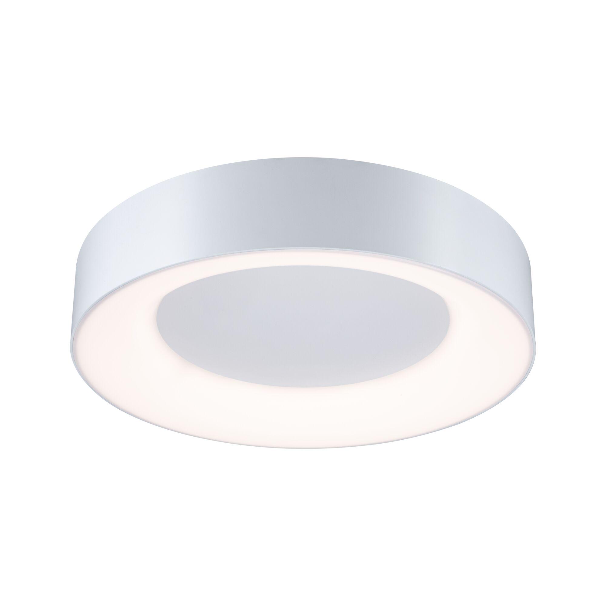 Runde weiße LED-Deckenleuchte aus Metall mit warmweißem Licht für moderne Innenräume