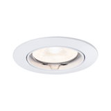 Round white LED recessed spotlight housing made of plastic for energy-efficient lighting