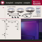 Komplettes LED-Lichtband-Set mit Fernbedienung, USB-Anschluss und Clips für farbige TV-Hintergrundbeleuchtung