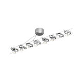 Modern cable spotlight with eight adjustable LED spots in chrome for flexible room lighting