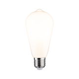 Drop-shaped light bulb with frosted white glass and E27 base for energy-efficient lighting