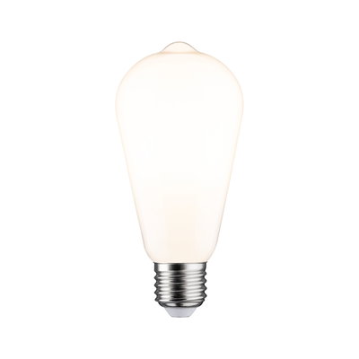 Drop-shaped light bulb with frosted white glass and E27 base for energy-efficient lighting