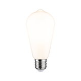 Drop-shaped light bulb with frosted white glass and E27 base for energy-efficient lighting